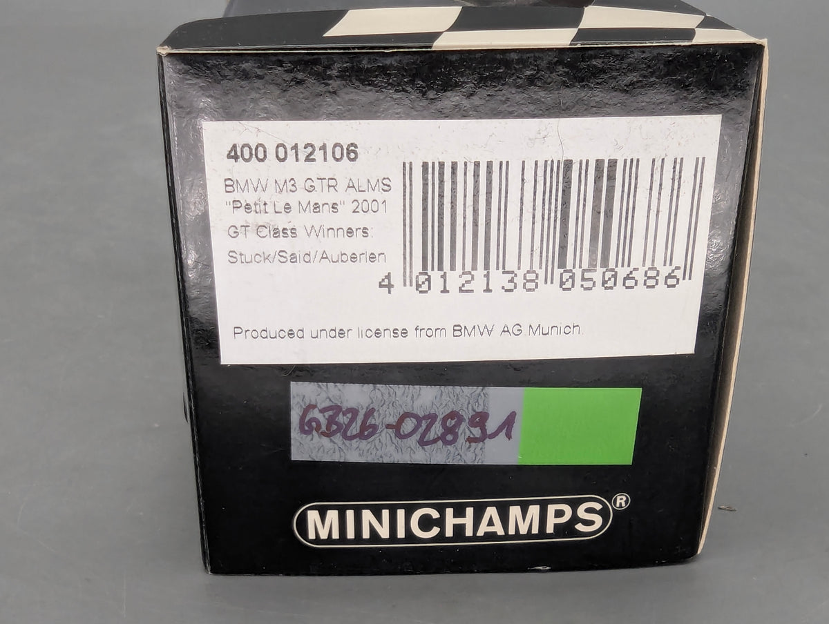 Modellautos 1:43 Minichamps BMW M3 GTR WINNER ALMS 2001 #6 Stuck u. A. mit OVP