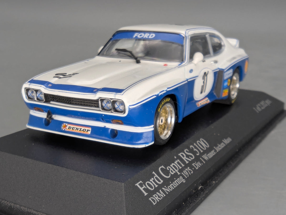 Modellautos 1:43 Minichamps Ford Capri RS 3100 DRM 1975 Norisring WINNER #31 Mass OVP