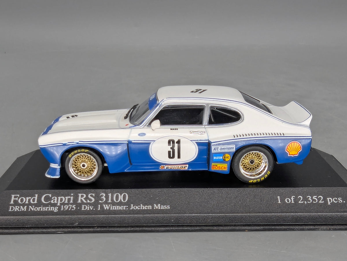 Modellautos 1:43 Minichamps Ford Capri RS 3100 DRM 1975 Norisring WINNER #31 Mass OVP
