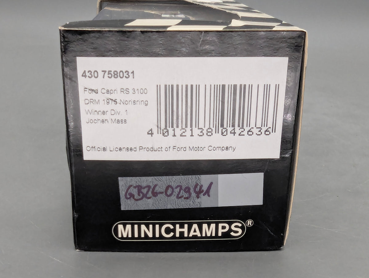 Modellautos 1:43 Minichamps Ford Capri RS 3100 DRM 1975 Norisring WINNER #31 Mass OVP