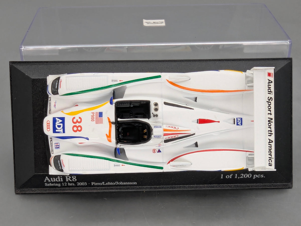 Modellautos 1:43 Minichamps Audi R8 12h Sebring 2003 #38 mit OVP