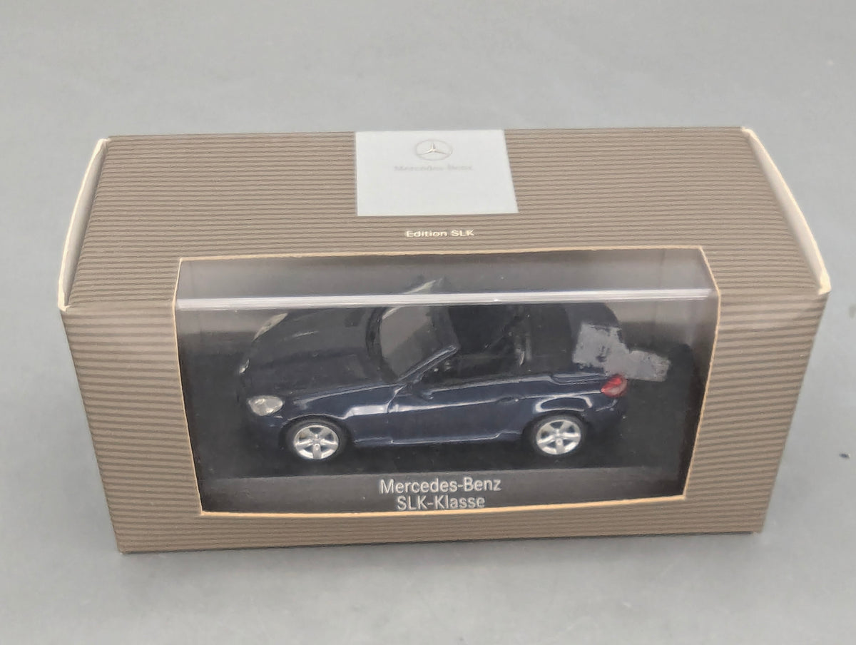 Modellautos 1:43 Minichamps Mercedes-Benz SLK-Klasse Benetoitblau mit Dealer OVP