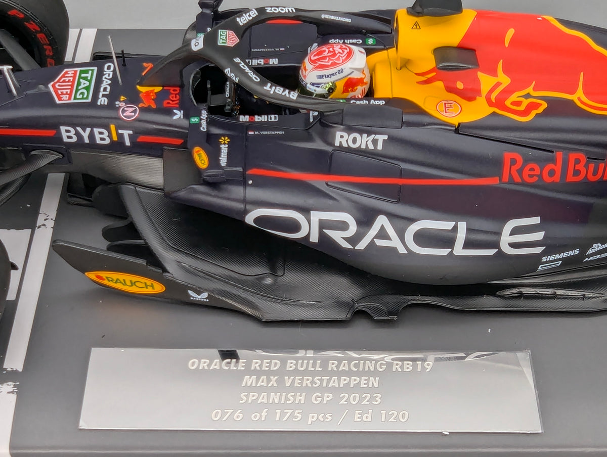Modellautos 1:43 Minichamps Red Bull RB19 WINNER Spanish GP 2023 Verstappen OVP