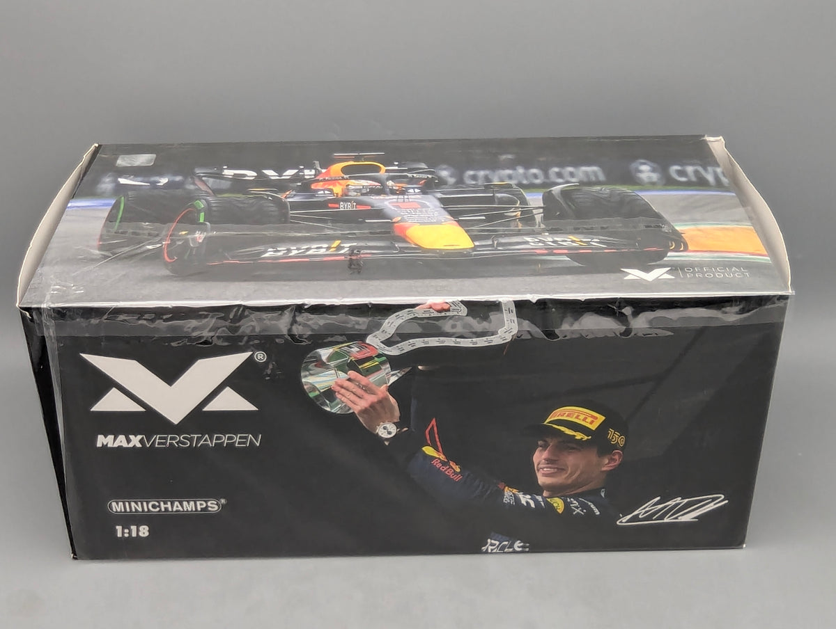 Modellautos 1:43 Minichamps Red Bull RB18 WINNER Imola 2022 Verstappen OVP
