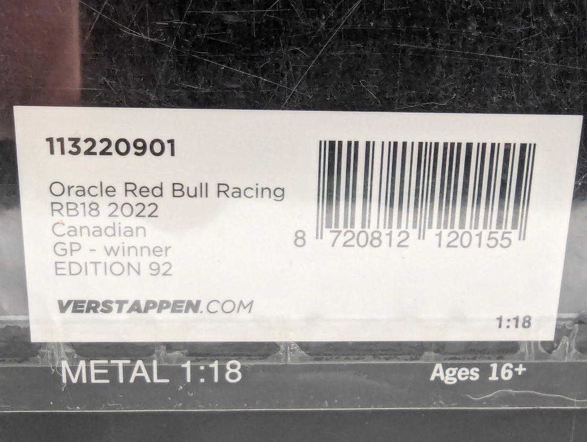 Modellautos 1:43 Minichamps Red Bull RB18 WINNER Canada GP 2022 Verstappen OVP