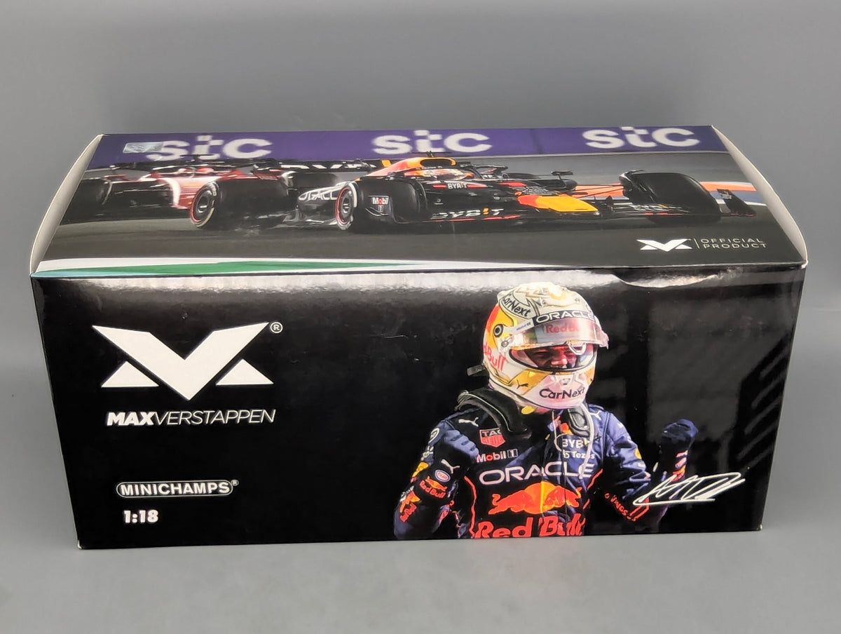 Modellautos 1:43 Minichamps Red Bull RB18 WINNER Saudi Arabia GP 2022 Verstappen OVP