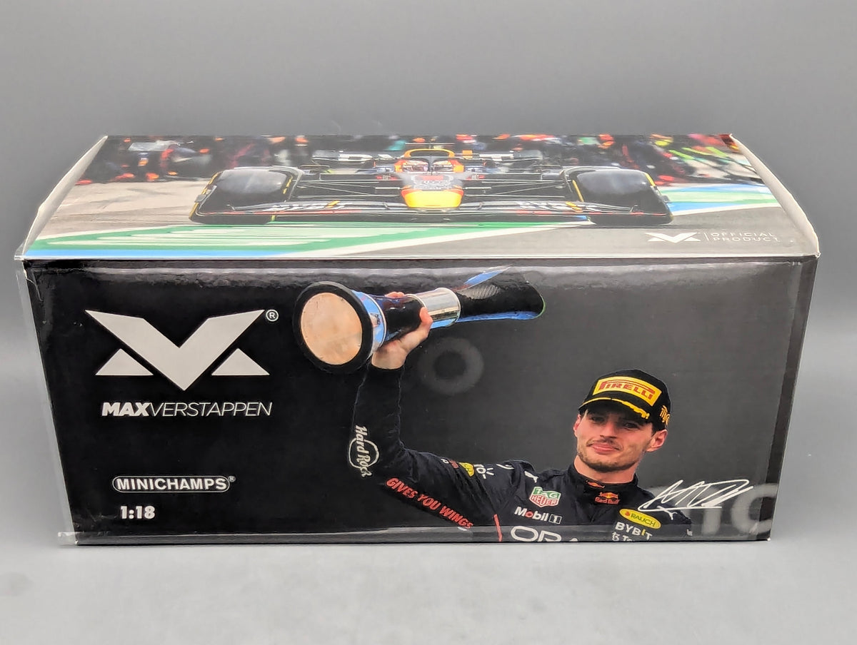 Modellautos 1:43 Minichamps Red Bull RB18 WINNER Ungarn GP 2022 Verstappen OVP