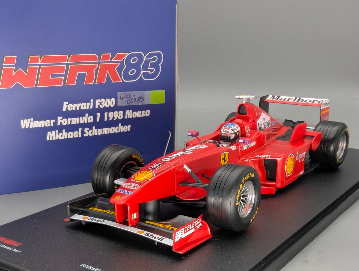 Modellautos 1:18 Werk83 Ferrari F300 WINNER Formula 1 1998 Monza #3 M. Schumacher OVP