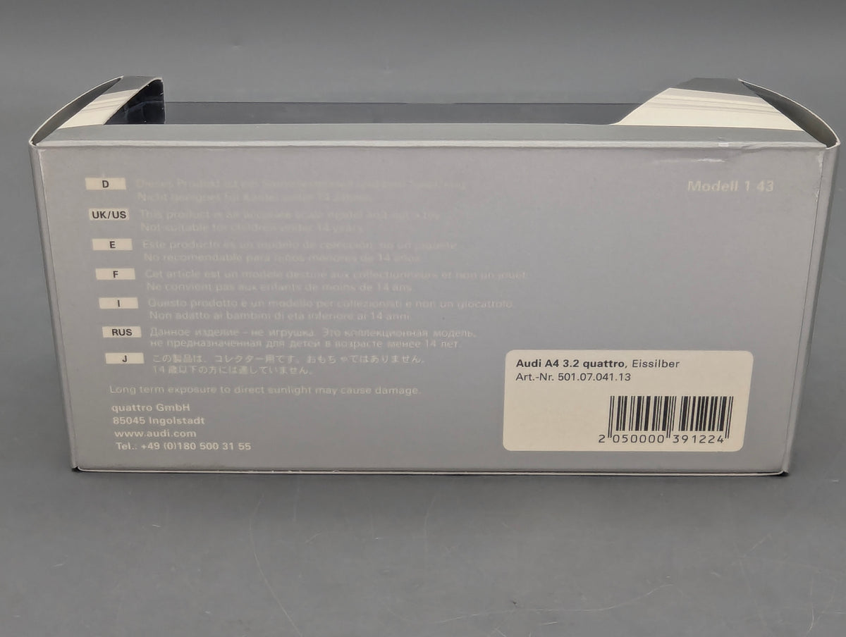 Modellautos 1:43 Minichamps SOP Audi A4 2007 Fertigung Ingolstadt mit Dealer OVP