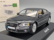 Modellautos 1:43 Minichamps Audi A8 4.2 Quattro MJ 2005 Phantomschwarz mit Dealer OVP