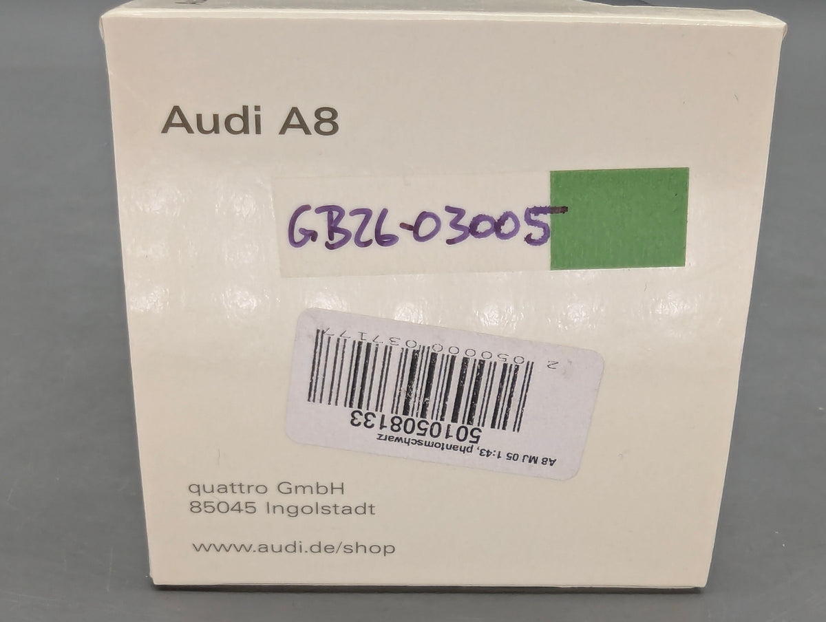 Modellautos 1:43 Minichamps Audi A8 4.2 Quattro MJ 2005 Phantomschwarz mit Dealer OVP