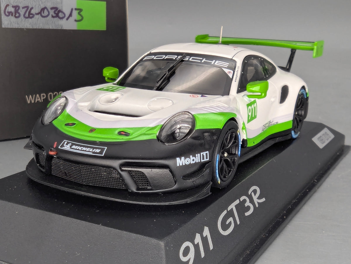 Modellautos 1:43 Minichamps Porsche 911 GT3R Weiß Grün Schwarz mit WAP Dealer OVP