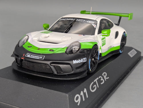 Automodell 1:43 Minichamps Porsche 911 GT3R Weiß Grün Schwarz mit WAP Dealer OVP