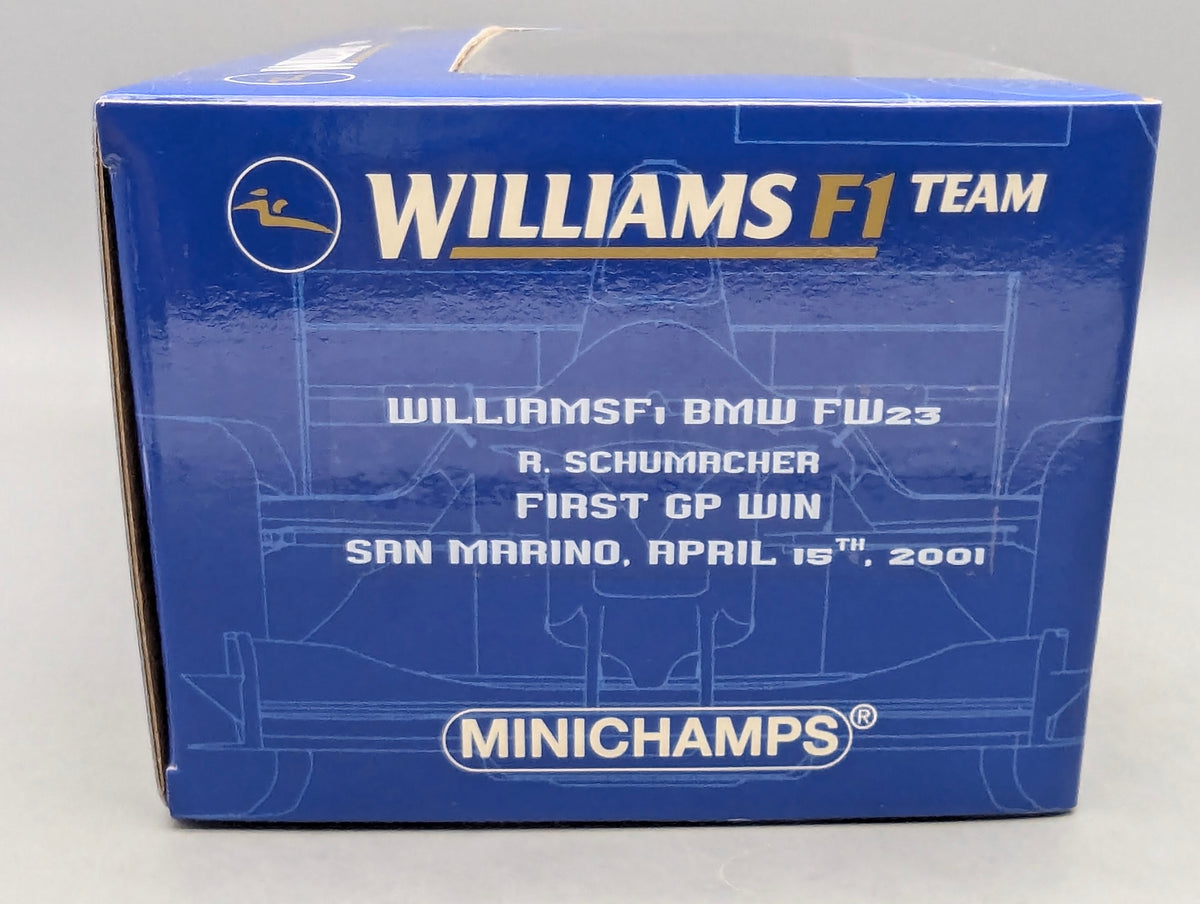 Modellautos 1:18 Minichamps Williams BMW FW23 1st WIN 2001 #5 R. Schumacher OVP