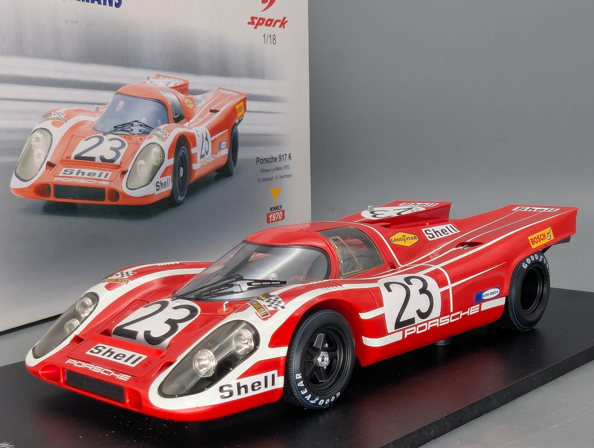Modellautos 1:18 Spark Porsche 917 K WINNER 24h Le Mans 1970 #23 mit OVP