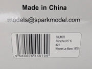 Modellautos 1:18 Spark Porsche 917 K WINNER 24h Le Mans 1970 #23 mit OVP