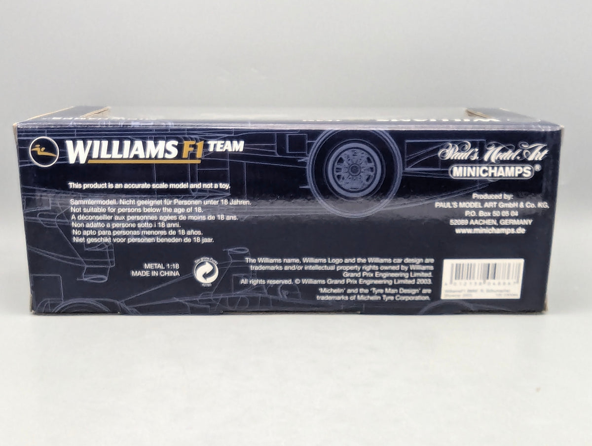 Modellautos 1:18 Minichamps Williams BMW Showcar 2003 #4 R. Schumacher OVP