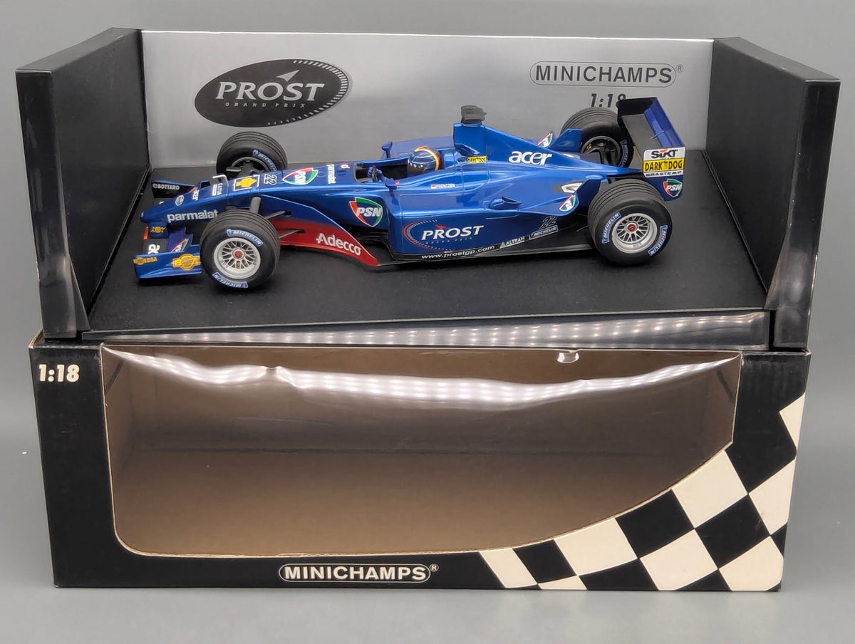 Modellautos 1:18 Minichamps Prost Acer AP04 2001 #22 H. H. Frentzen mit OVP