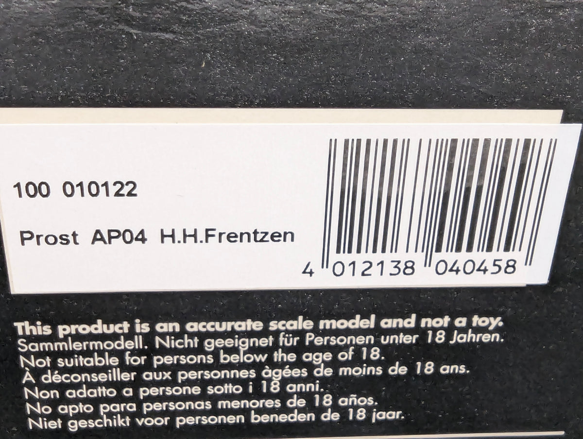 Modellautos 1:18 Minichamps Prost Acer AP04 2001 #22 H. H. Frentzen mit OVP