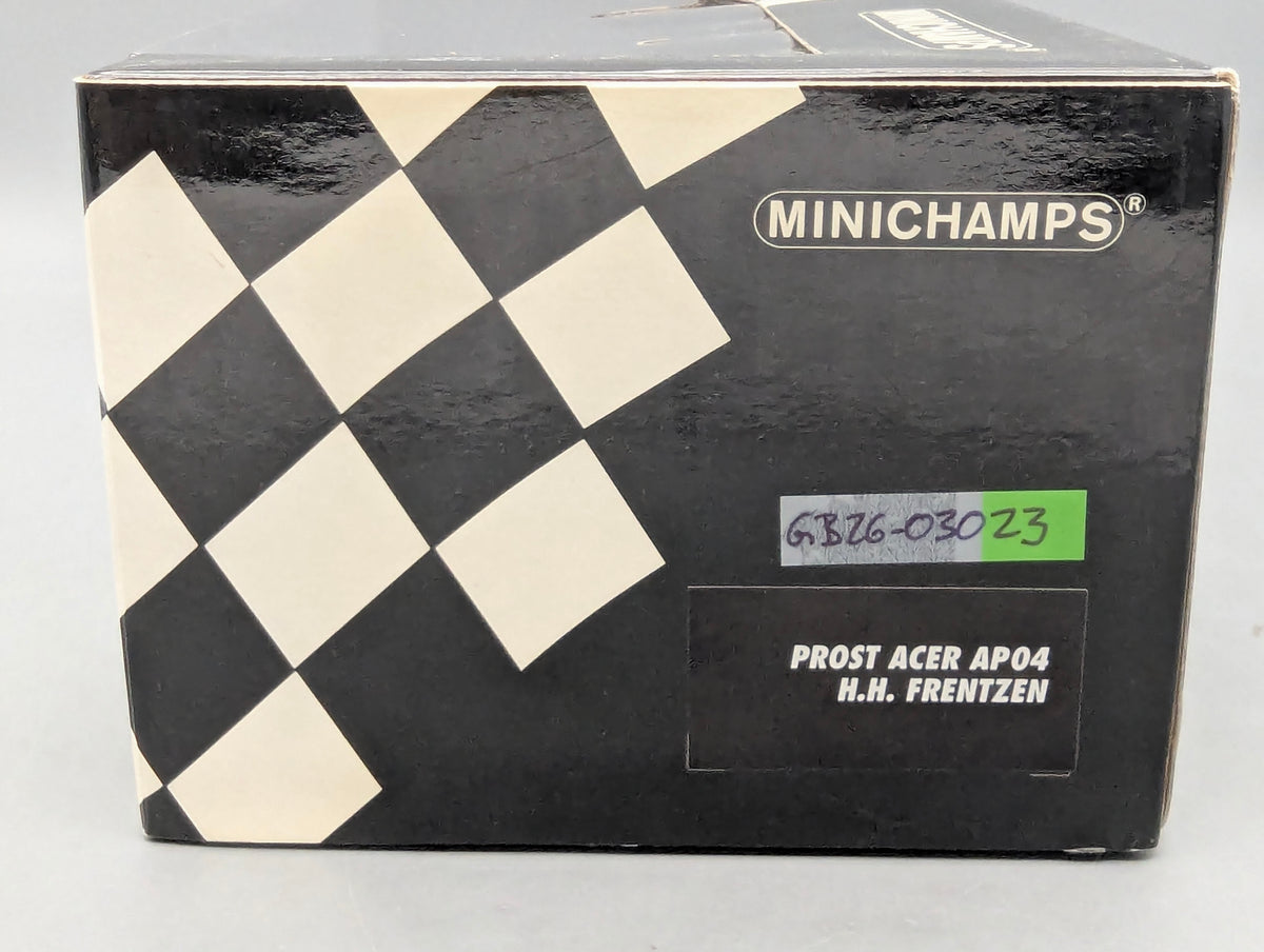Modellautos 1:18 Minichamps Prost Acer AP04 2001 #22 H. H. Frentzen mit OVP