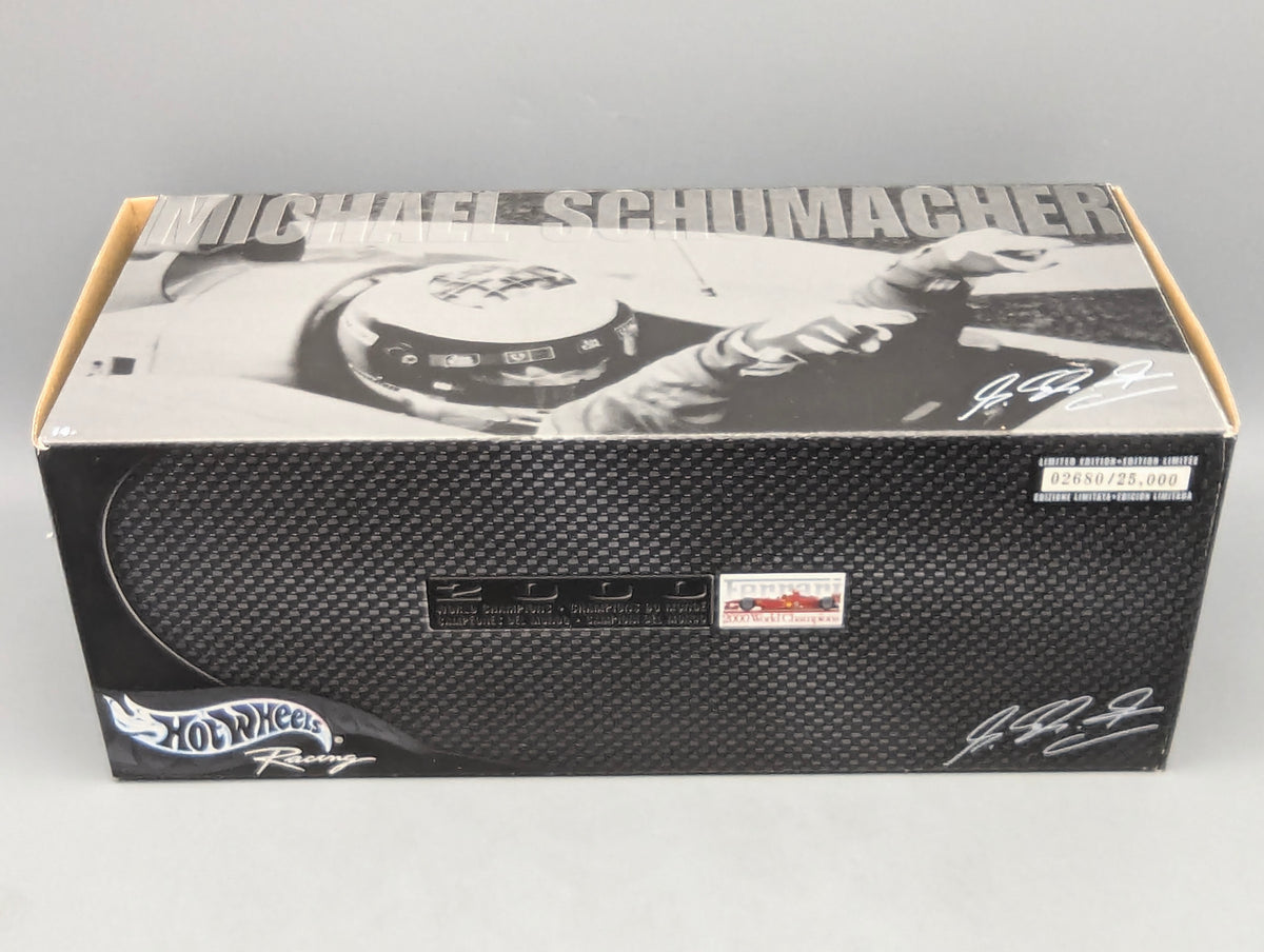 Modellautos 1:18 Hot Wheels Racing Ferrari 2000 World Champion #3 M. Schumacher Vitrine OVP