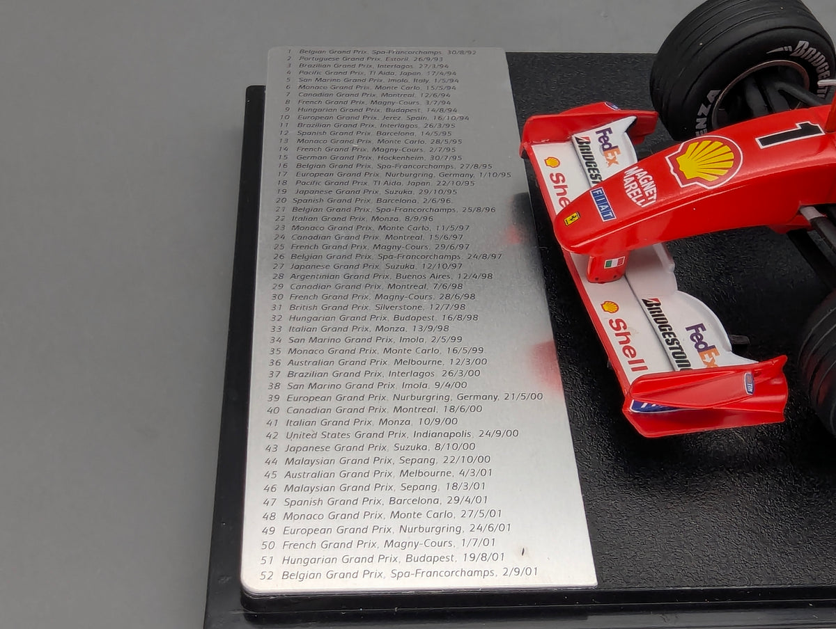 Modellautos 1:18 Hot Wheels Racing Ferrari 52 Career GP Victories 2001 #1 M. Schumacher OVP
