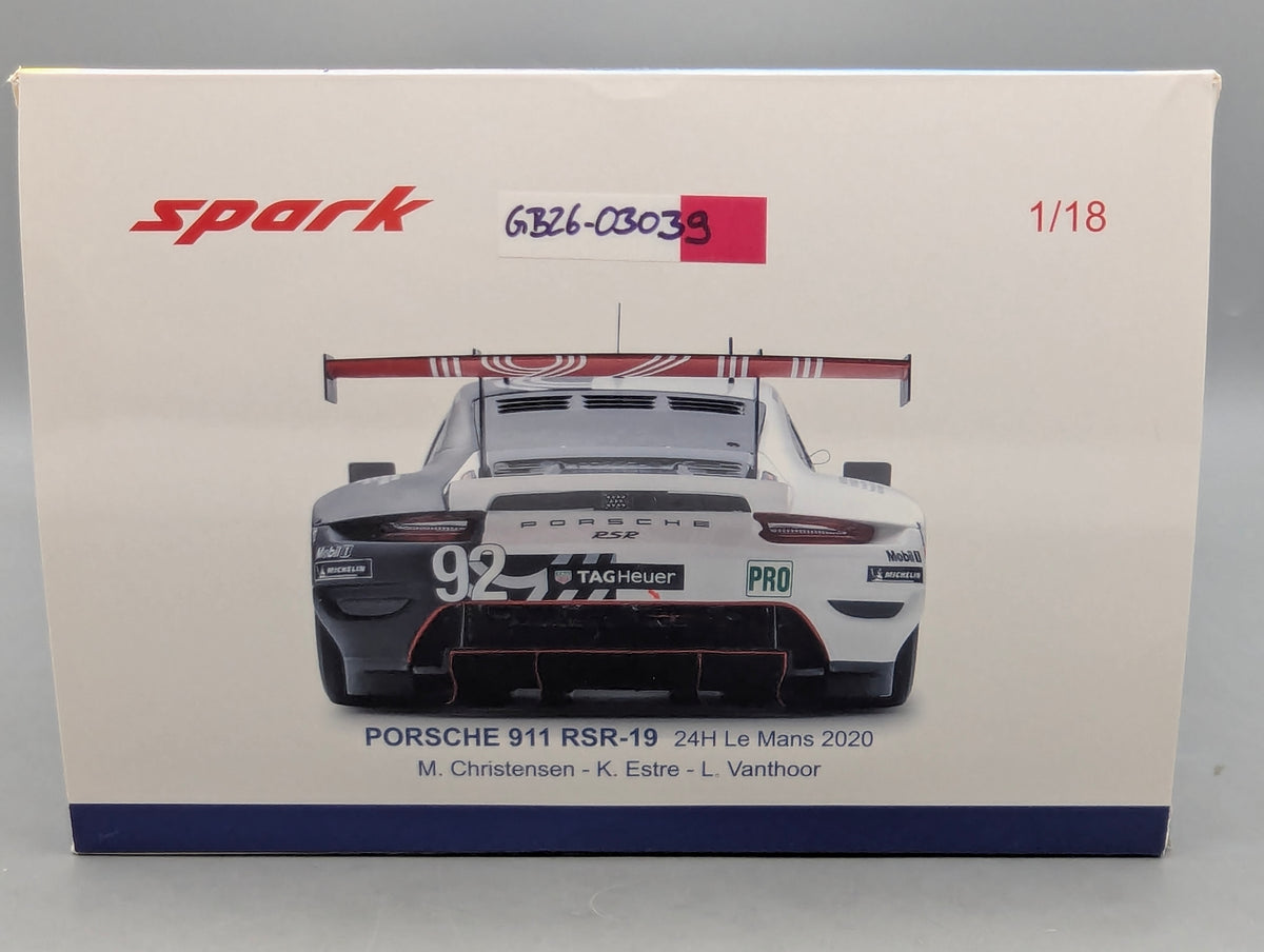 Modellautos 1:18 Spark Porsche 911 RSR-19 24h Le Mans 2020 #92 mit OVP