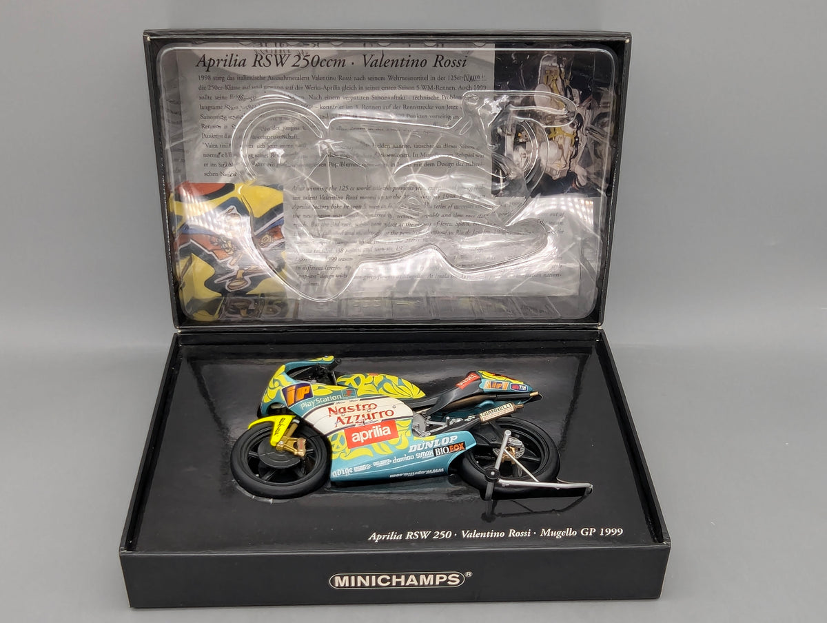 Motorrad Modell 1:12 Minichamps Aprilia RSW 250 ccm Mugello GP 1999 #46 Valentino Rossi mit OVP
