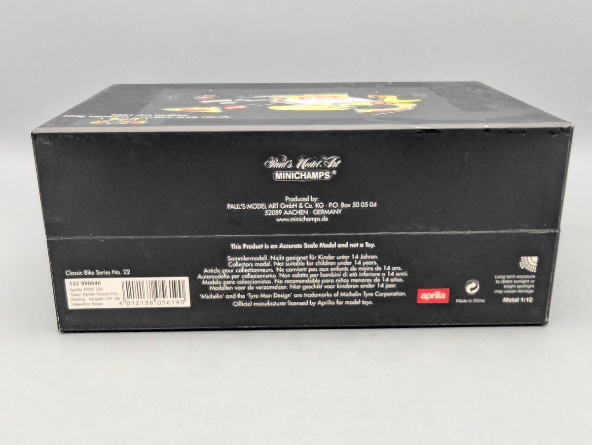 Motorrad Modell 1:12 Minichamps Aprilia RSW 250 ccm Mugello GP 1999 #46 Valentino Rossi mit OVP