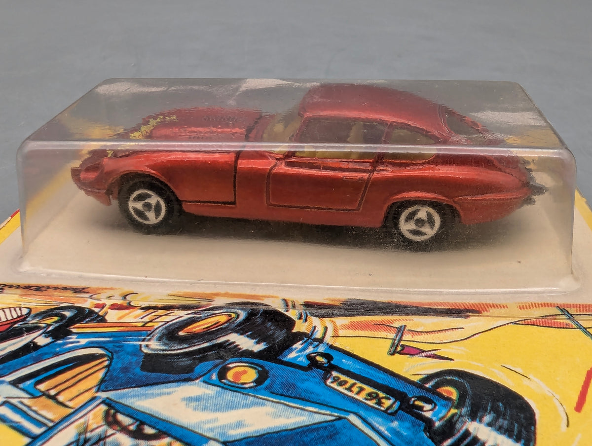 Modellautos 1:55 Majorette Jaguar E-Type Rot in ungeöffneter Blister OVP