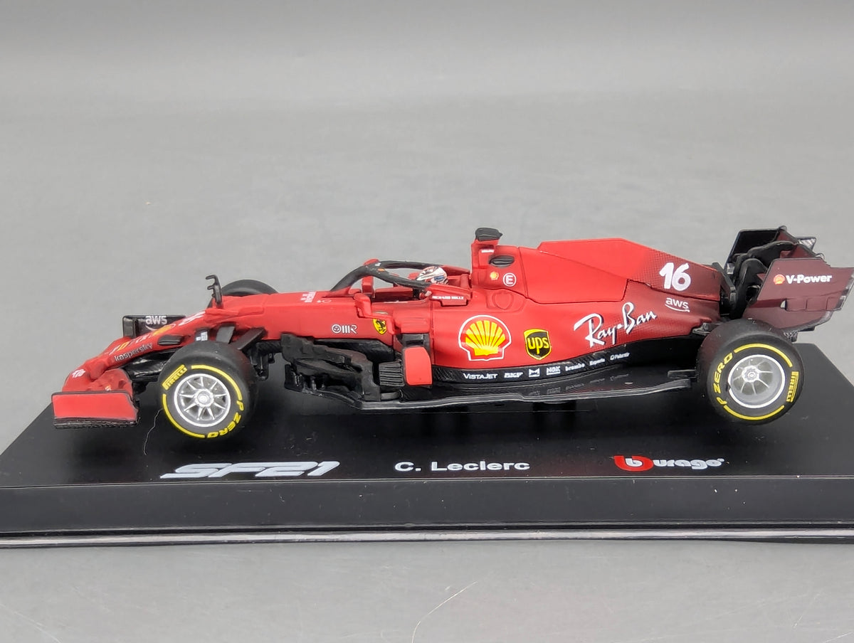 Modellautos 1:43 Bburago Ferrari SF21 #16 C. Leclerc mit OVP