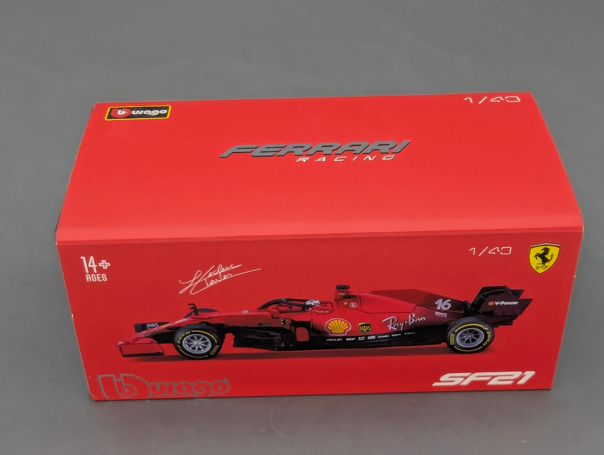 Modellautos 1:43 Bburago Ferrari SF21 #16 C. Leclerc mit OVP