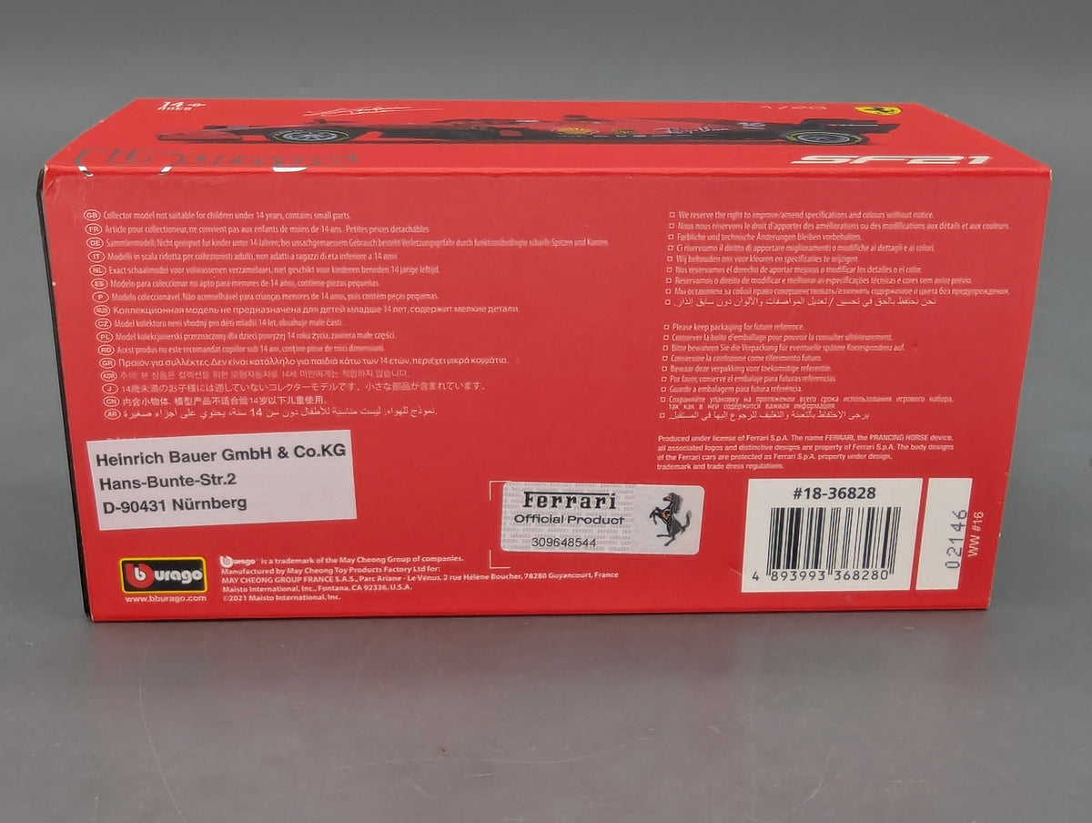 Modellautos 1:43 Bburago Ferrari SF21 #16 C. Leclerc mit OVP