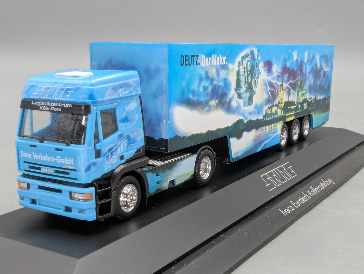 Lkw Modell 1:87 Herpa Iveco Eurotech Koffersattelzug Deutz Stute mit OVP