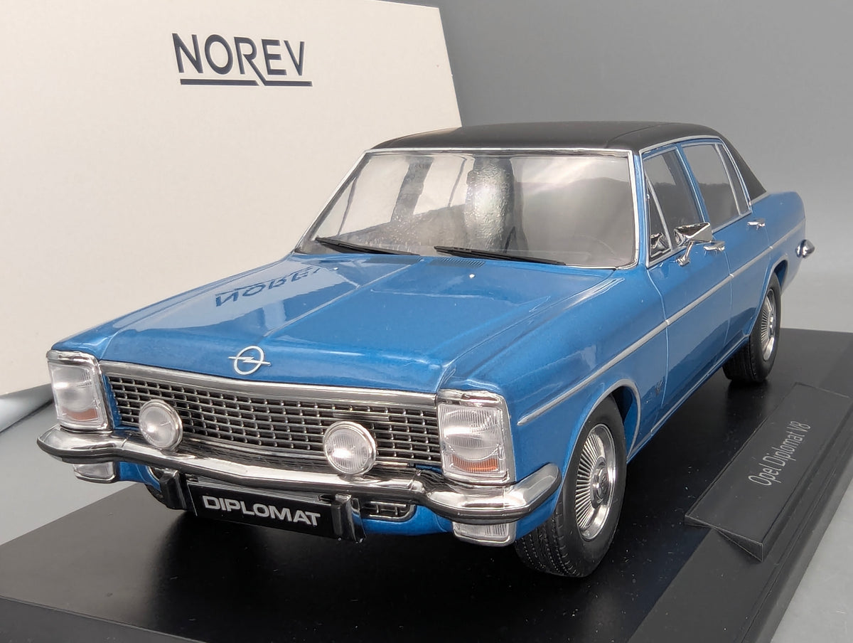 Modellautos 1:18 Norev Opel Diplomat V8 Blau Metallic 1969 mit OVP