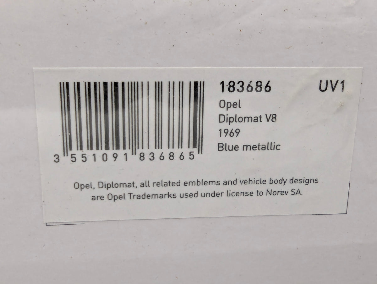 Modellautos 1:18 Norev Opel Diplomat V8 Blau Metallic 1969 mit OVP