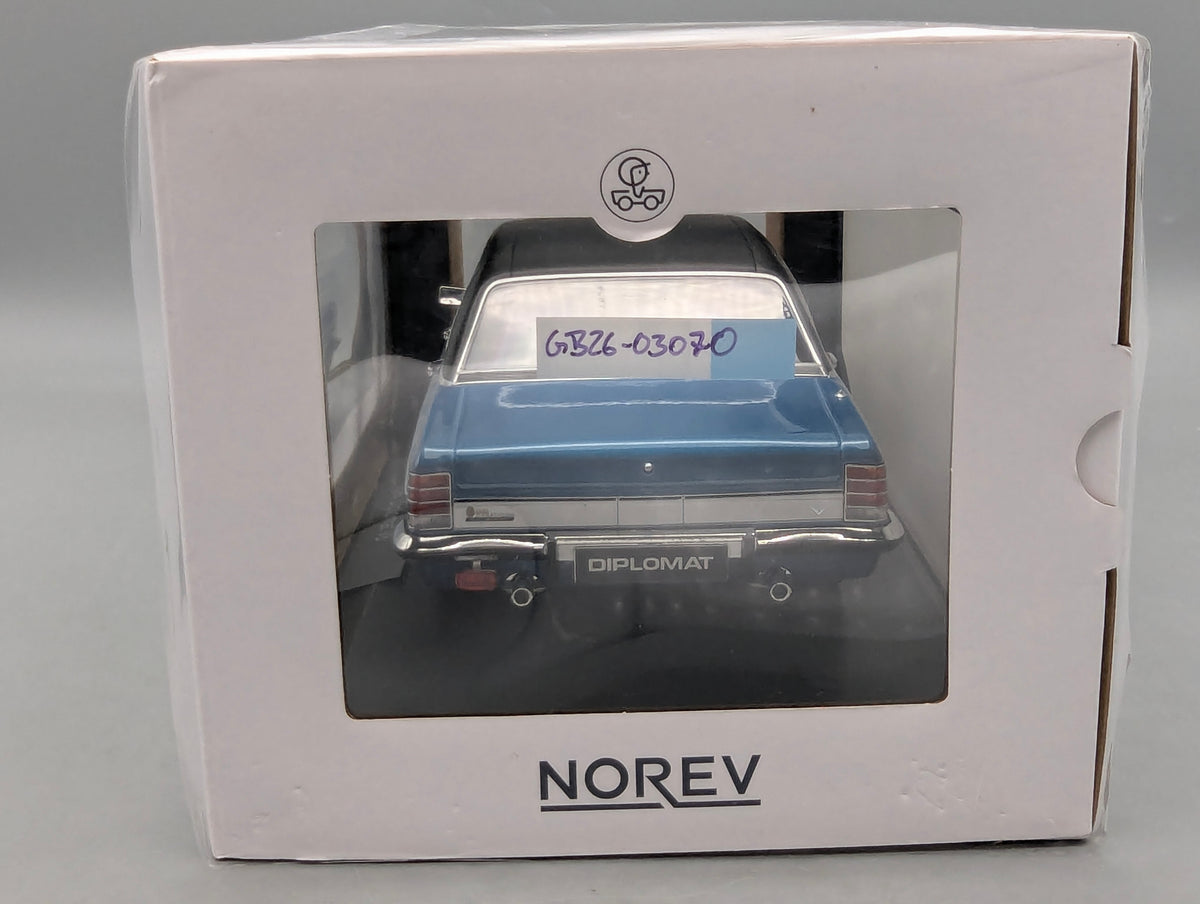 Modellautos 1:18 Norev Opel Diplomat V8 Blau Metallic 1969 mit OVP