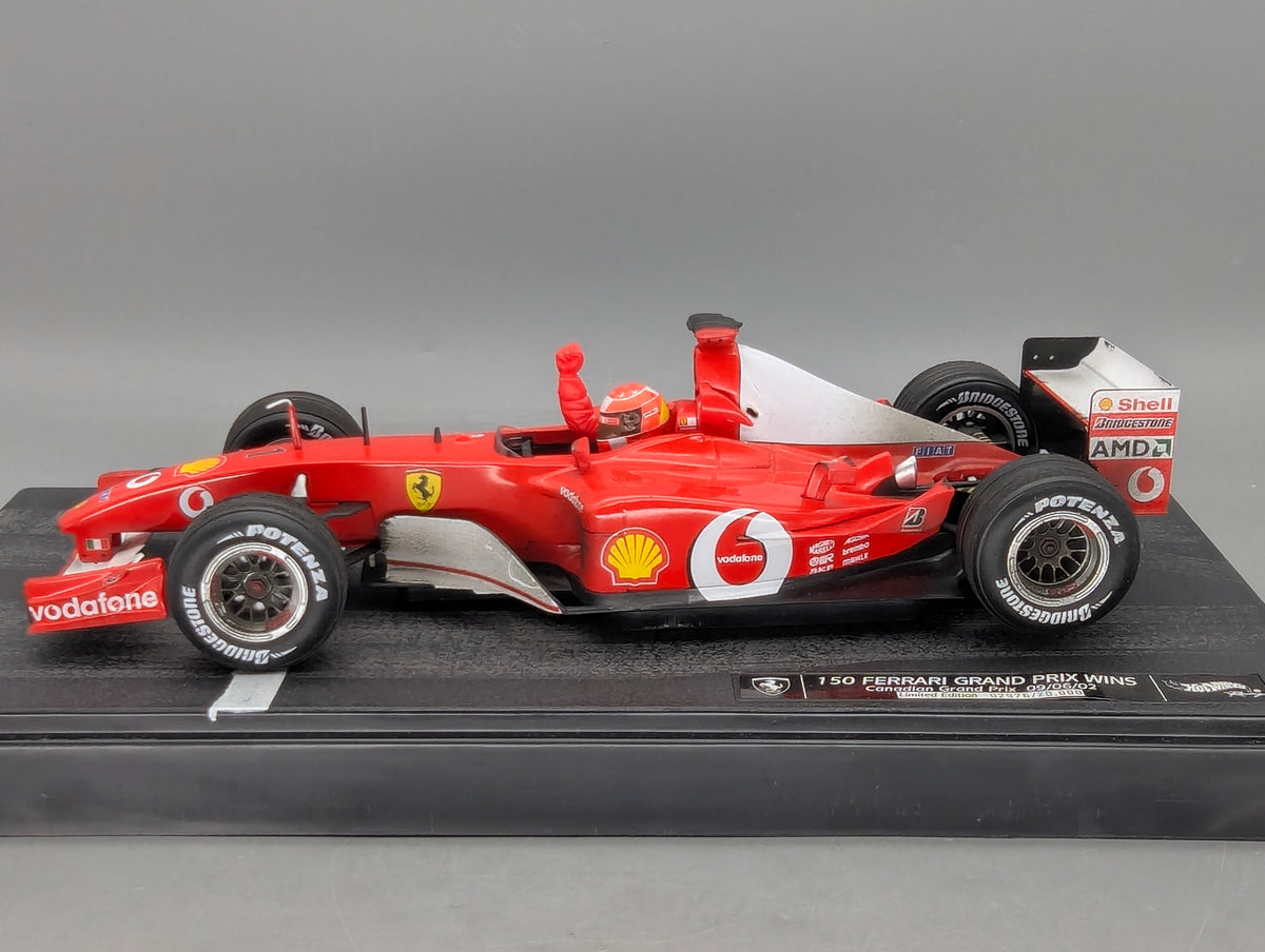 Modellautos 1:18 Hot Wheels Racing 54646 Ferrari 150 GP Wins 2002 #1 M. Schumacher OVP