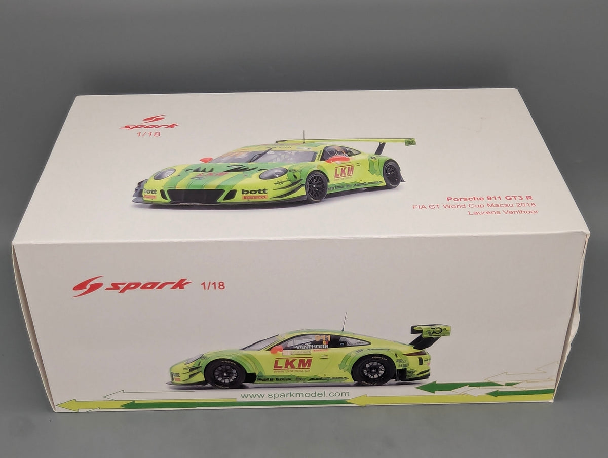 Modellautos 1:18 Spark Porsche 911 GT3 R Fia GT WC Macau 2018 #911  Vanthoor OVP
