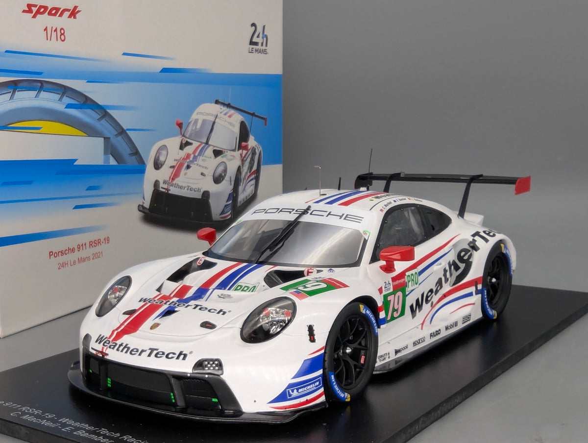 Modellautos 1:18 Spark 18S700 Porsche 911 RSR-19 24h Le Mans 2021 #79 mit OVP