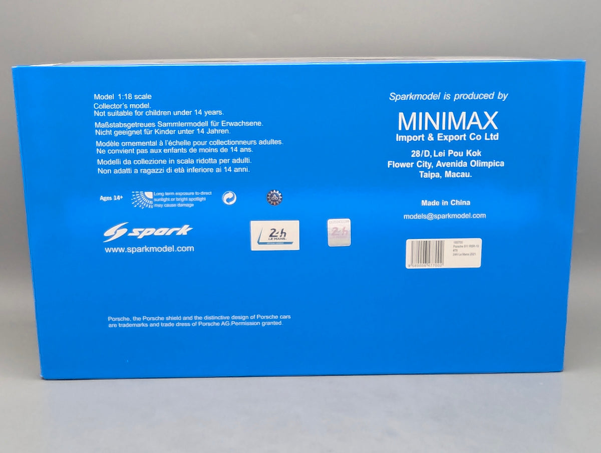 Modellautos 1:18 Spark 18S700 Porsche 911 RSR-19 24h Le Mans 2021 #79 mit OVP
