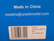 Modellautos 1:18 Spark 18S700 Porsche 911 RSR-19 24h Le Mans 2021 #79 mit OVP