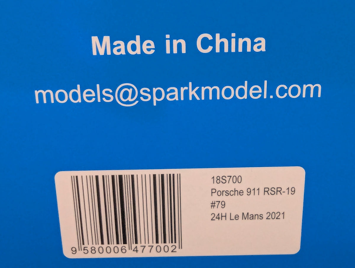 Modellautos 1:18 Spark 18S700 Porsche 911 RSR-19 24h Le Mans 2021 #79 mit OVP