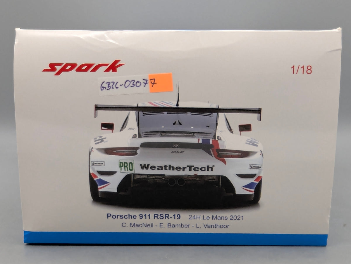 Modellautos 1:18 Spark 18S700 Porsche 911 RSR-19 24h Le Mans 2021 #79 mit OVP