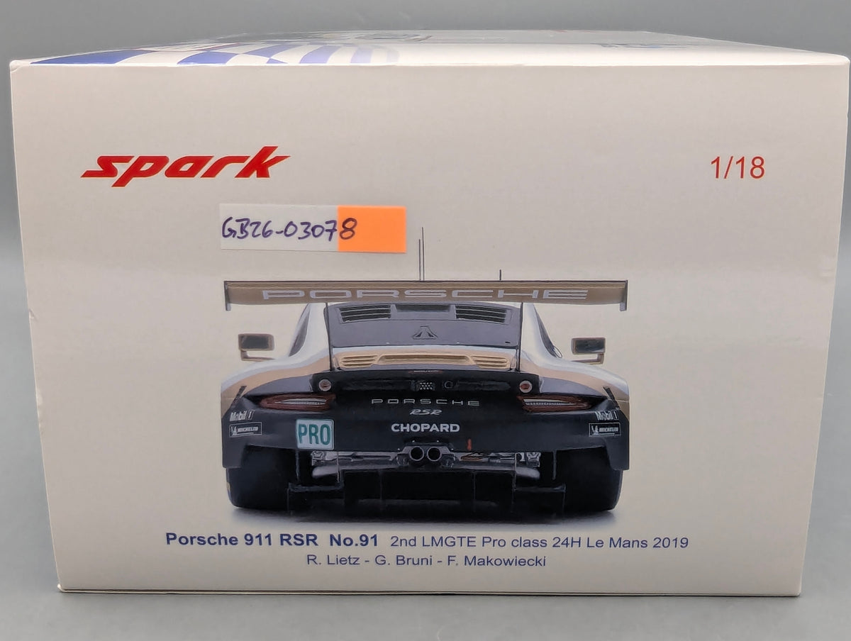 Modellautos 1:18 Spark 18S434 Porsche 911 RSR 24h Le Mans 2019 #91 mit OVP