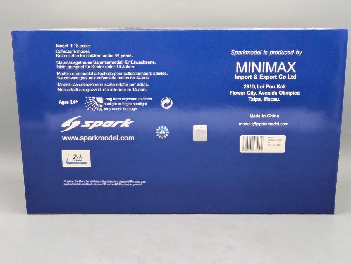 Modellautos 1:18 Spark 18S560 Porsche 911 RSR 24h Le Mans 2020 #56 mit OVP