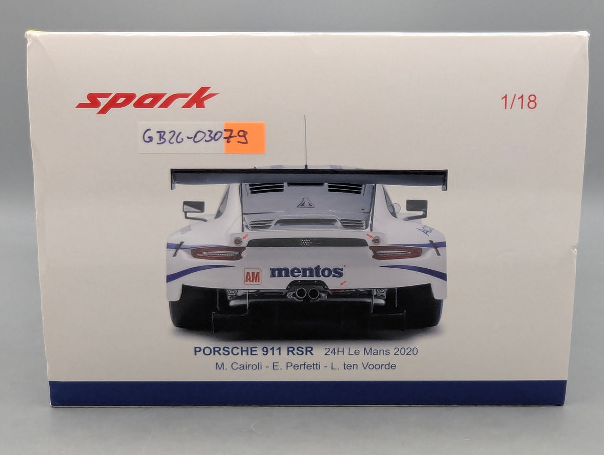 Modellautos 1:18 Spark 18S560 Porsche 911 RSR 24h Le Mans 2020 #56 mit OVP