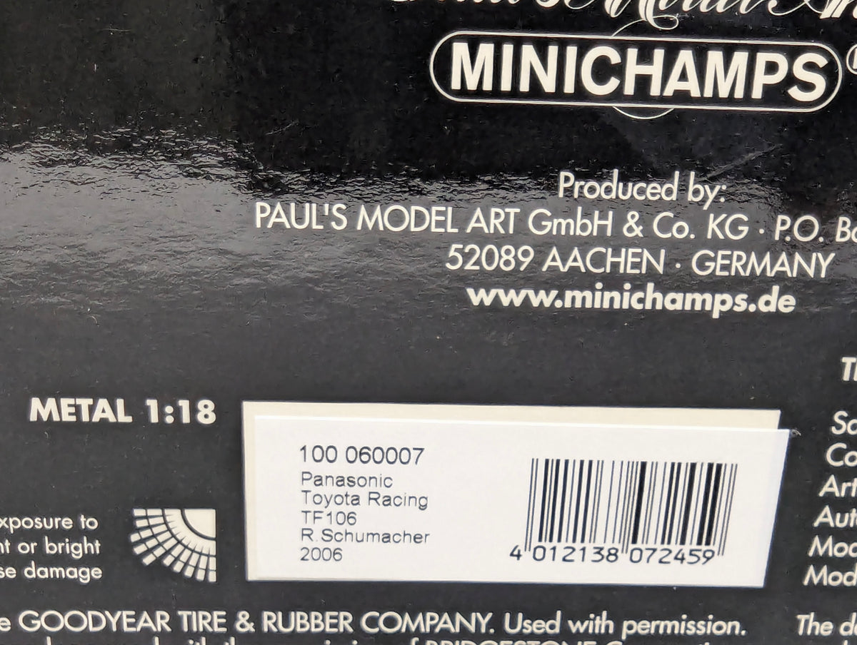 Modellautos 1:18 Minichamps Toyota TF106 2006 #7 Ralf Schumacher mit OVP