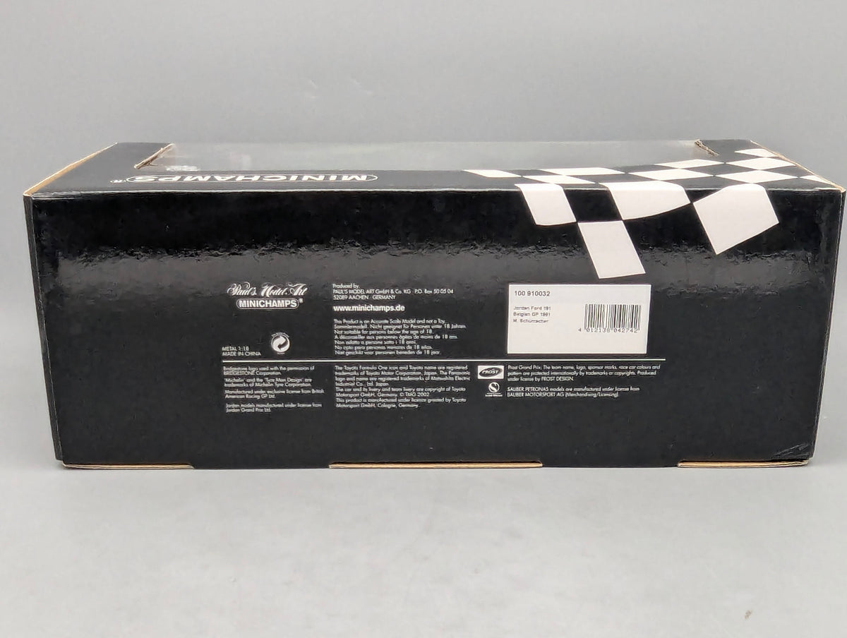 Modellautos 1:18 Minichamps Jordan Ford 191 Belgian GP 1991 #32 M. Schumacher mit OVP