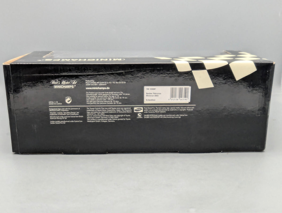 Modellautos 1:18 Minichamps Sauber Petronas Showcar 2002 #7 Nick Heidfeld mit OVP